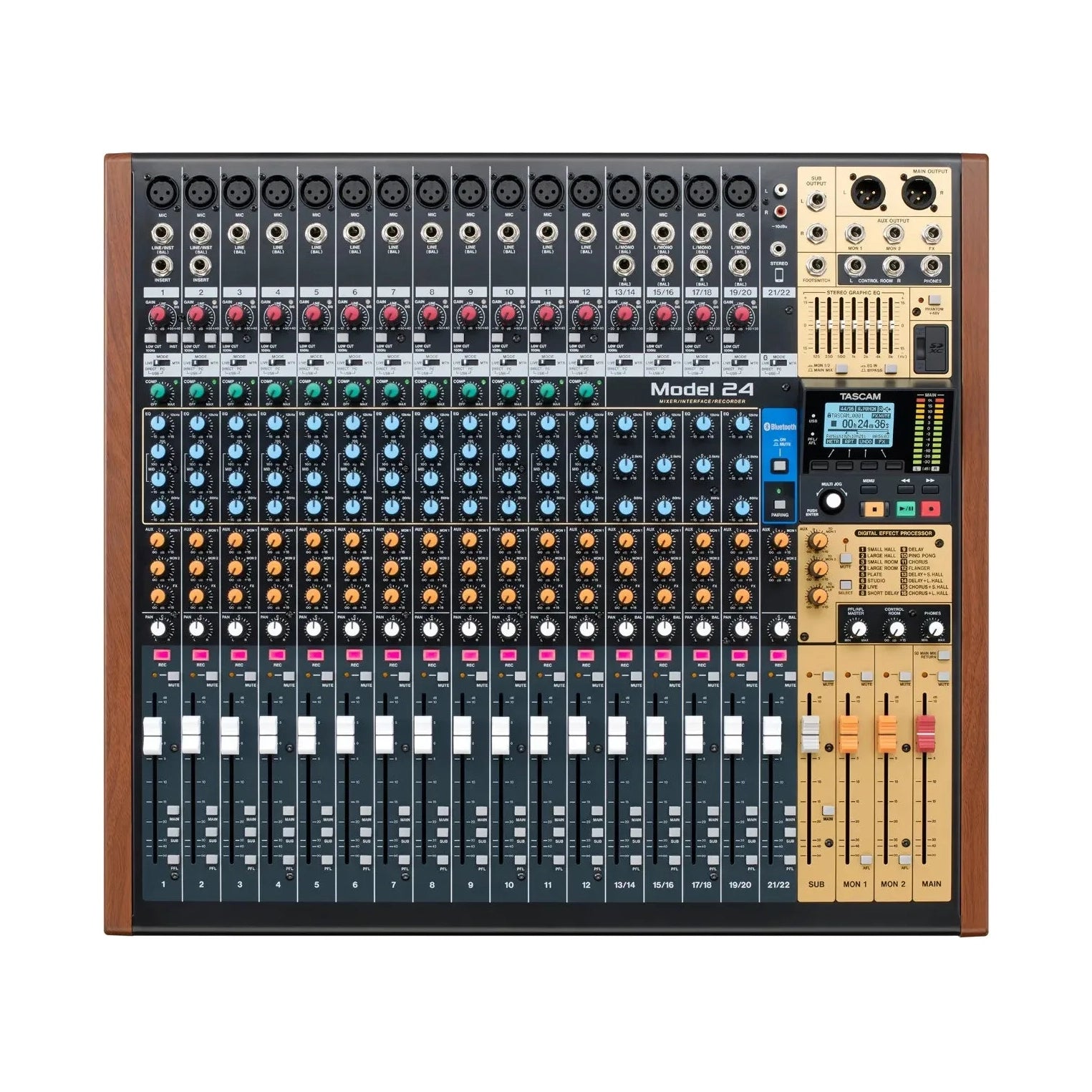 Tascam - Model 24 22-Ch Analogue Mixer with 24-Track Digital Recorder - Musik Utan Gränser 