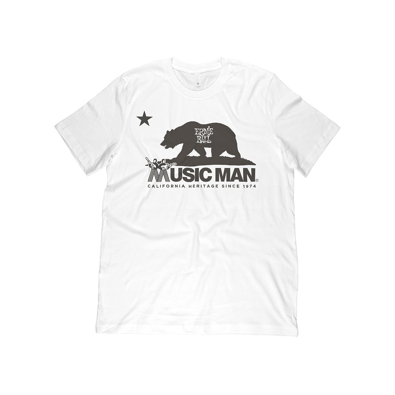 Ernie Ball Music Man - California Heritage T-Shirt White Large - Musik Utan Gränser 
