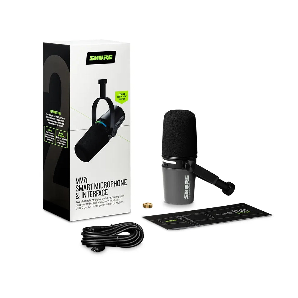 Shure - MV7i Dynamisk USB-C mikrofon och Interface - Musik Utan Gränser 