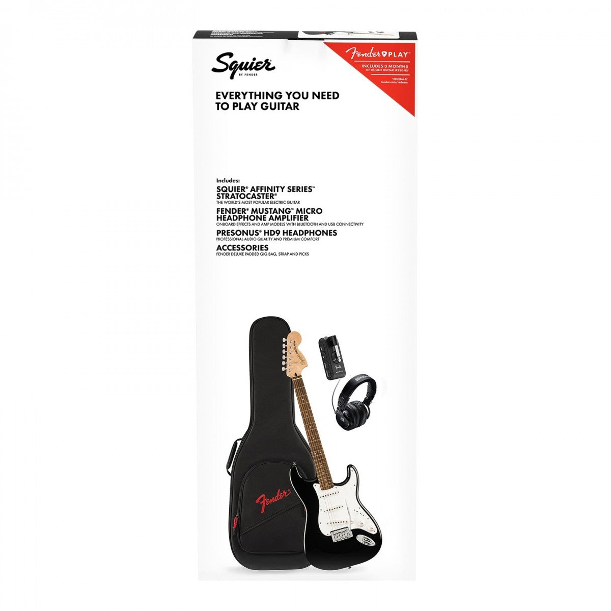 Squier by Fender - Affinity Series™ Stratocaster® Mustang™ Micro Pack Svart - Musik Utan Gränser 