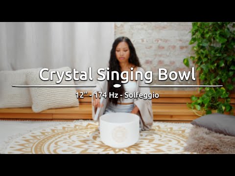 SOLCSB12-174 Solfeggio Crystal Singing Bowl 12" 174 Hz F3