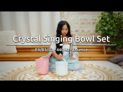ECSBSETEBG Essence Crystal Singing Bowl Set E4/B3/G3