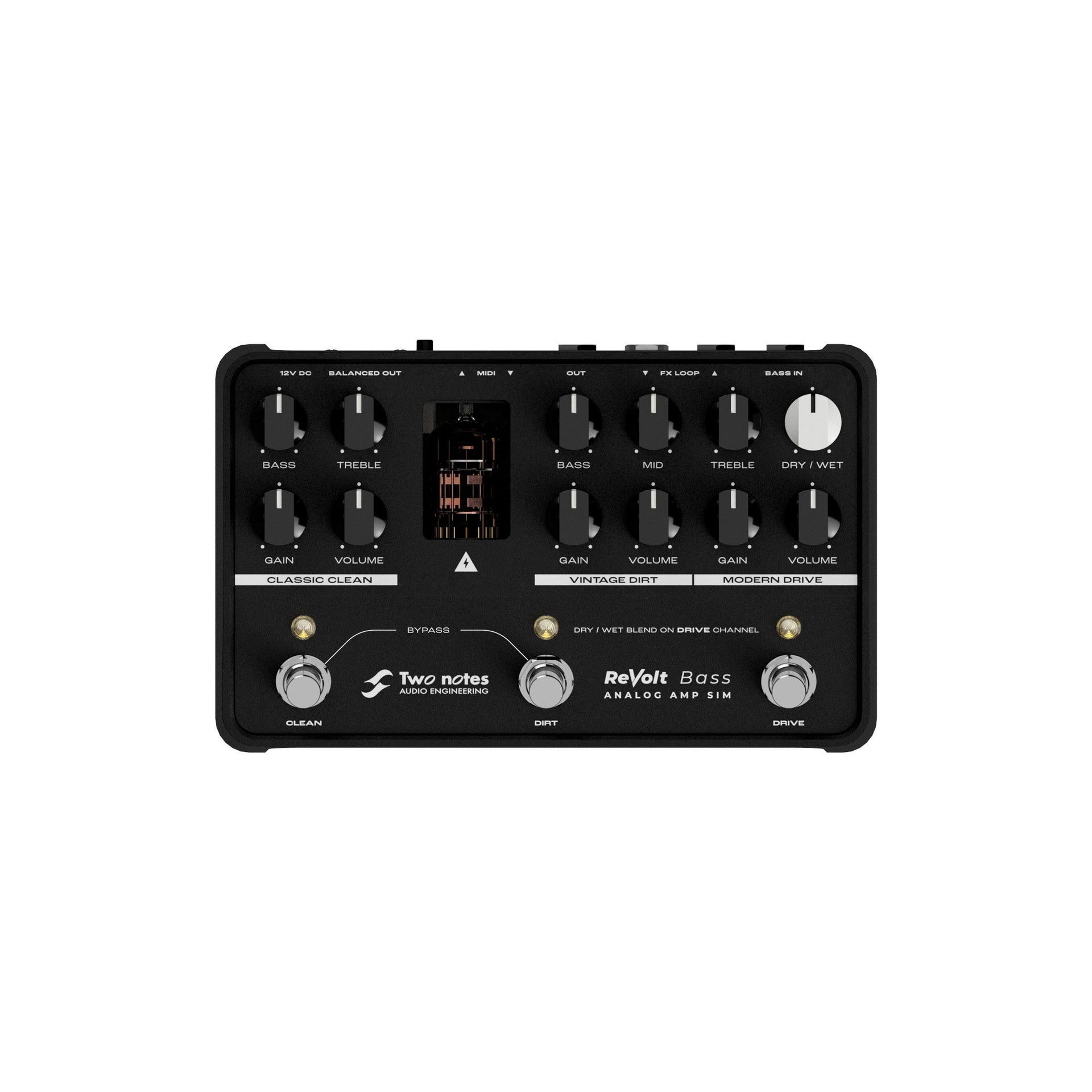 Two Notes - ReVolt Rördriven 3 kanals baspreamp med DynIR - Musik Utan Gränser 