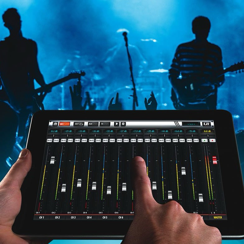 Ui16 Digital remote-controlled mixer, 8 mic/line, 2/4 bus, USB playback/record