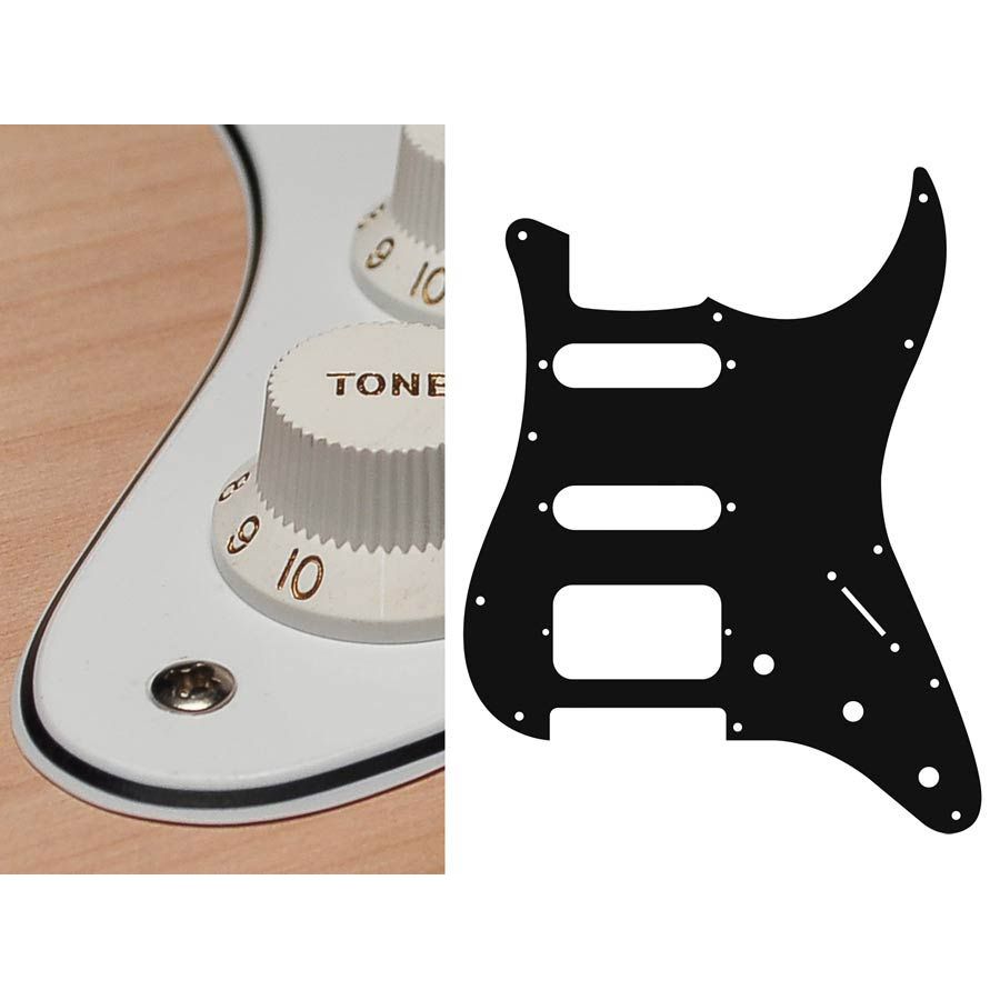 Plektrumskydd Strat HSS vitt