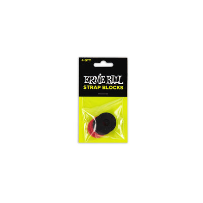 Ernie Ball - 4603 Strap Blocks Svarta & Röda 4-pack - Musik Utan Gränser 