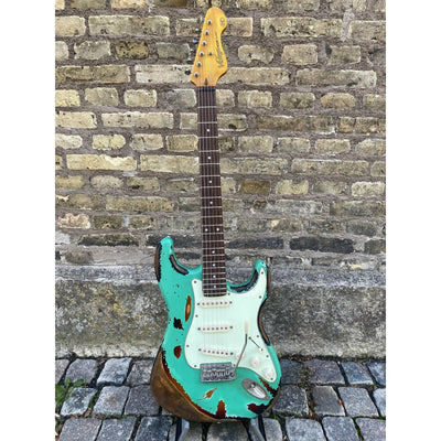 Vintage - V6 ProShop Unique Ventura Green/Tobacco Burst - Musik Utan Gränser 