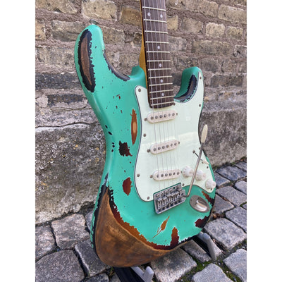 Vintage - V6 ProShop Unique Ventura Green/Tobacco Burst - Musik Utan Gränser 