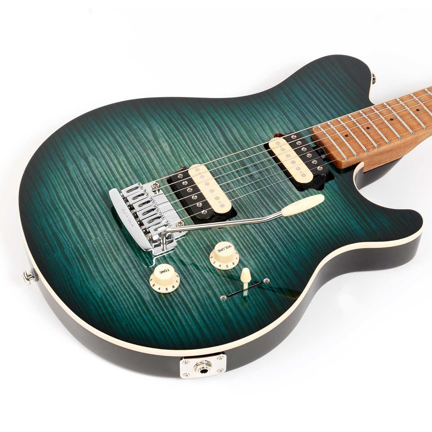 Ernie Ball Music Man - Axis Super Sport Yucatan Blue Flame - Musik Utan Gränser 