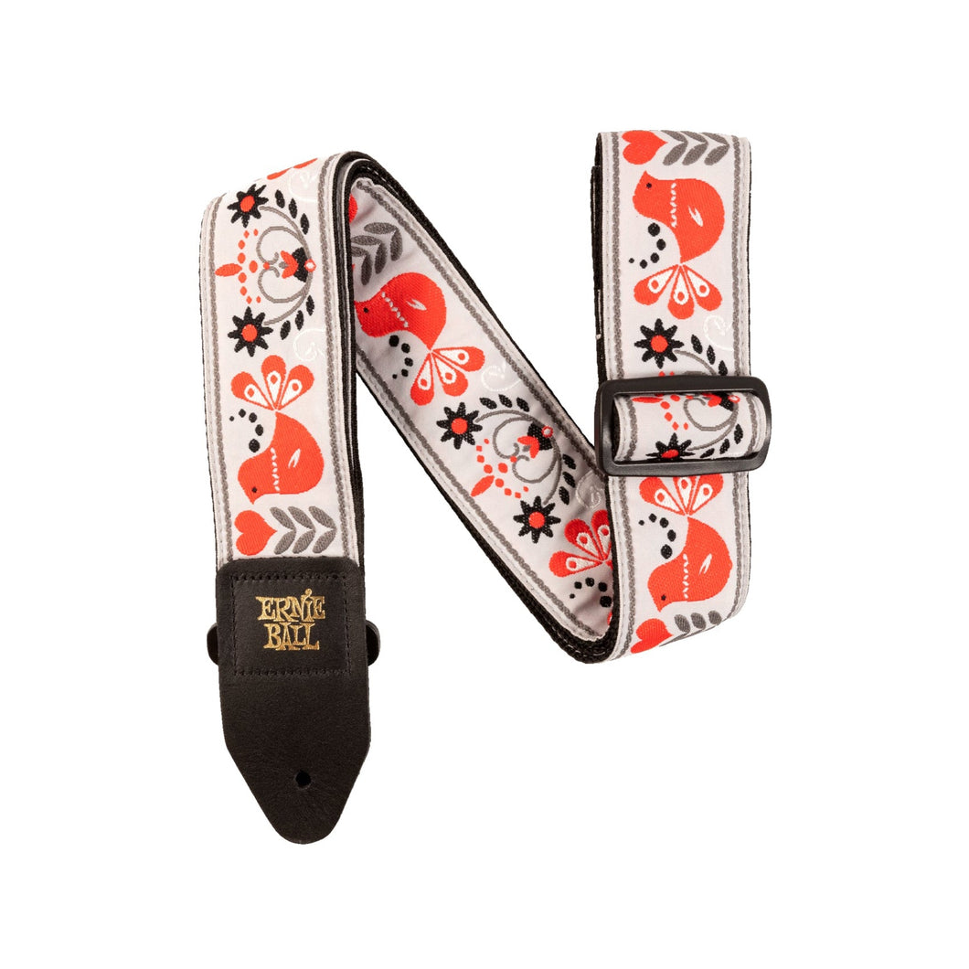 EB-4689 Red Bird Winter Jaqcuard Strap - Musik Utan Gränser