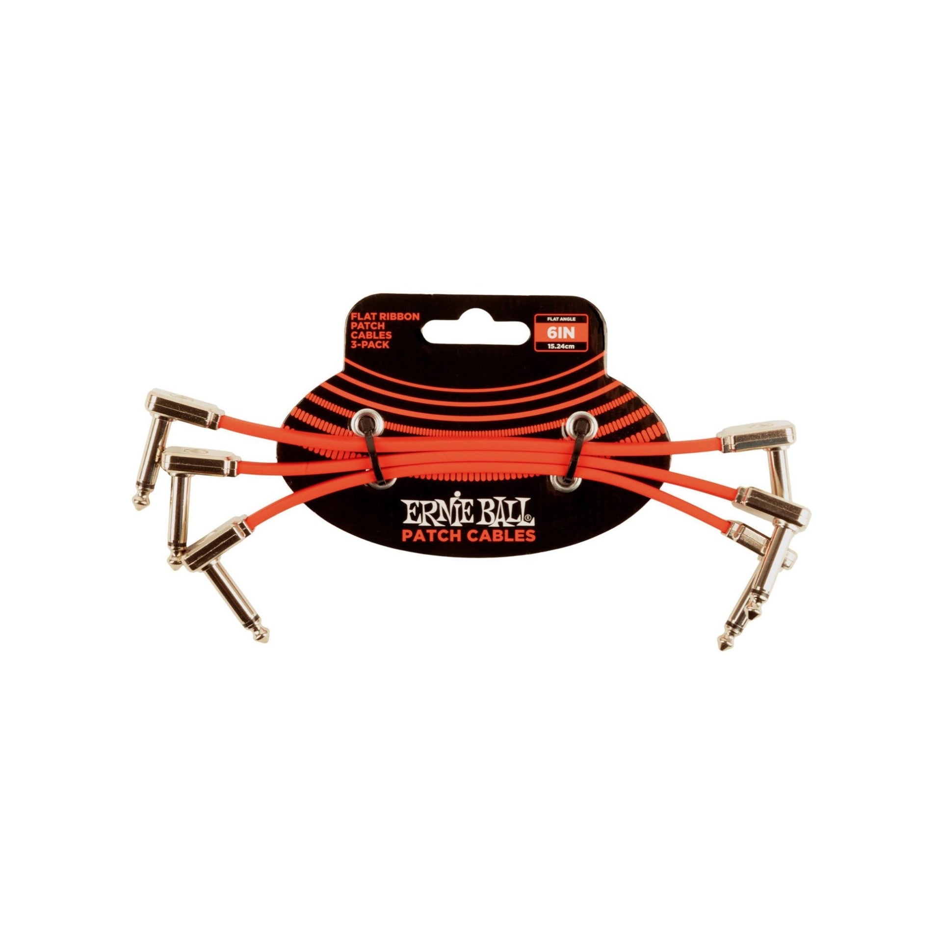 Ernie Ball - EB-6402 Patch Flat red 15cm 3-pack - Musik Utan Gränser 