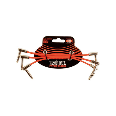 Ernie Ball - EB-6402 Patch Flat red 15cm 3-pack - Musik Utan Gränser 