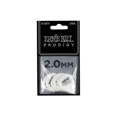 Ernie Ball - EB-9202 2.0mm White Standard Prodigy Picks 6-pack - Musik Utan Gränser 