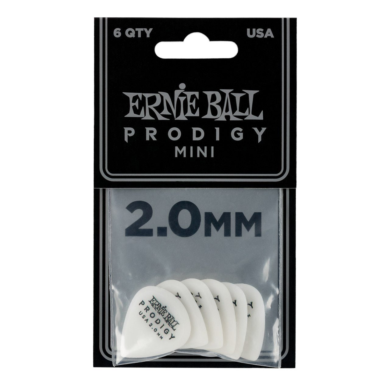 Ernie Ball - EB-9203 2mm White Mini Prodigy picks 6-pack - Musik Utan Gränser 