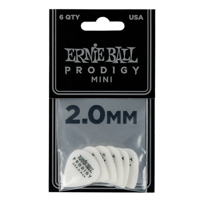 Ernie Ball - EB-9203 2mm White Mini Prodigy picks 6-pack - Musik Utan Gränser 