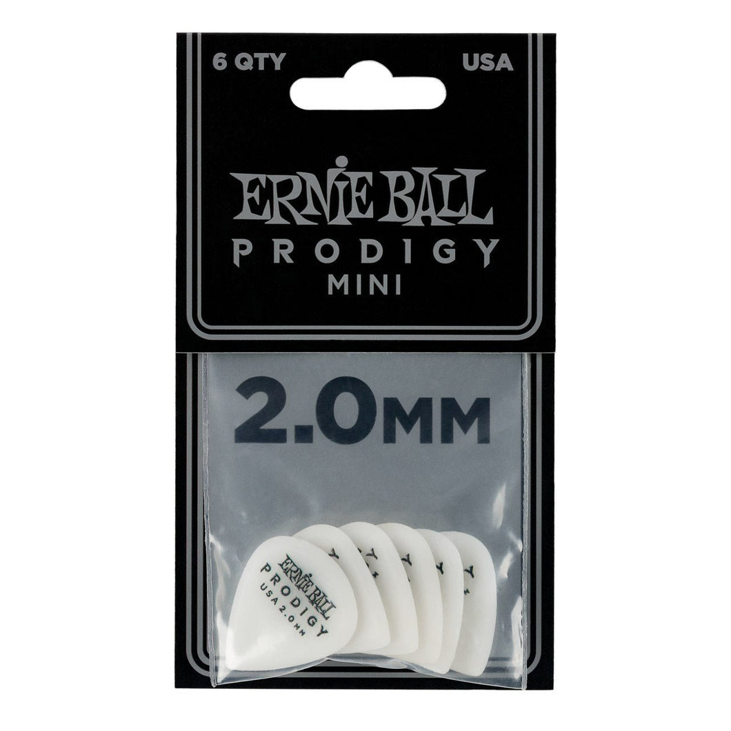 EB-9203 2mm White Mini Prodigy picks 6-pack - Musik Utan Gränser