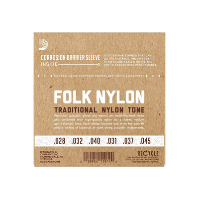 D'Addario - EJ32C Folk Nylon - Musik Utan Gränser 