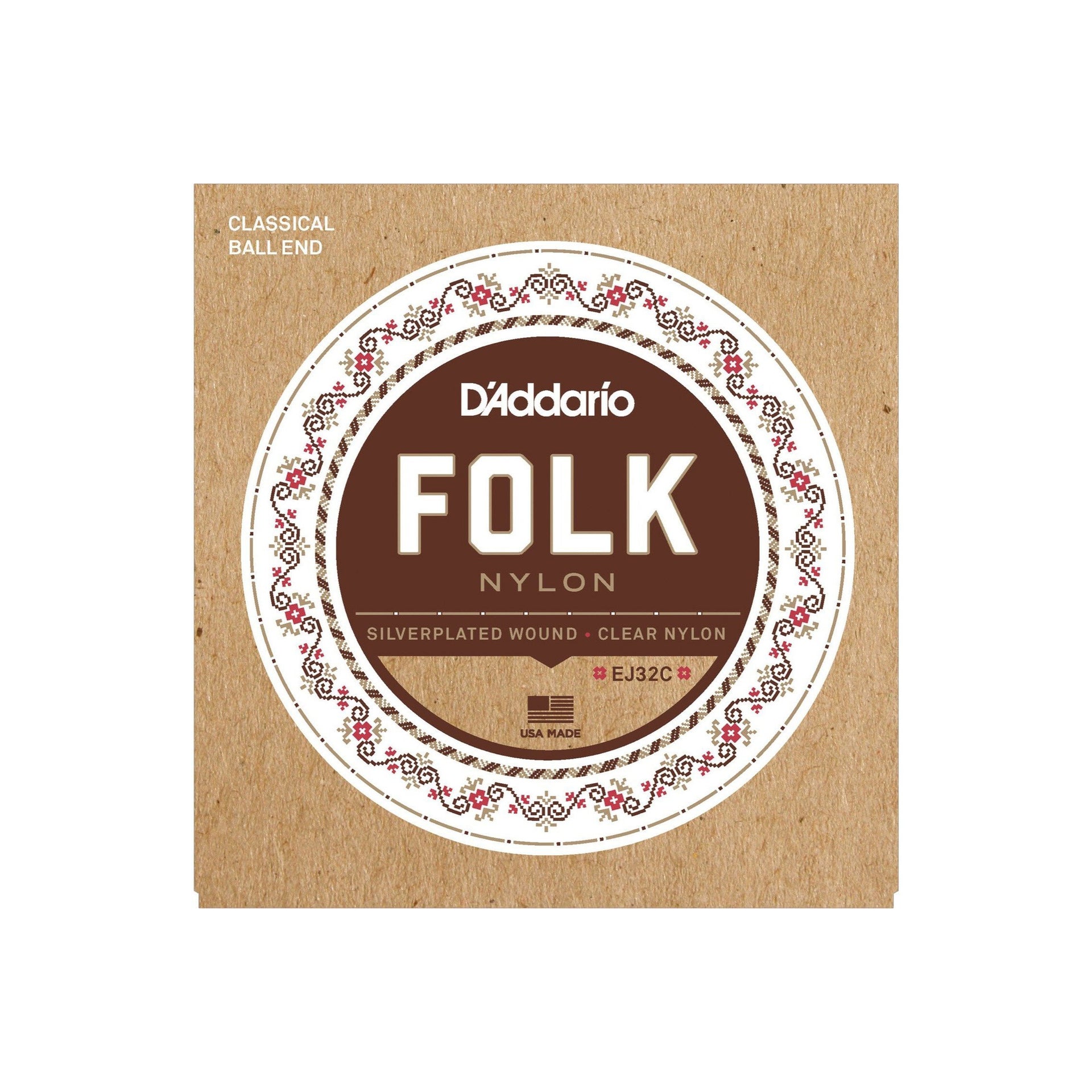 D'Addario - EJ32C Folk Nylon - Musik Utan Gränser 