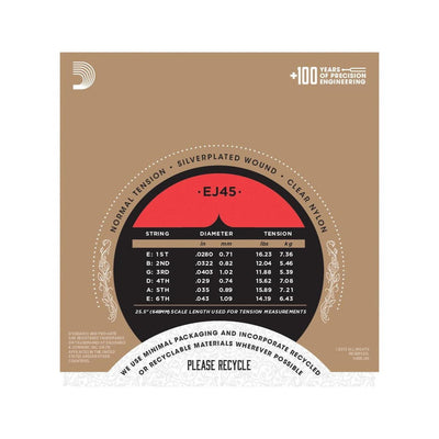 D'Addario - EJ45 Normal Tension - Musik Utan Gränser 