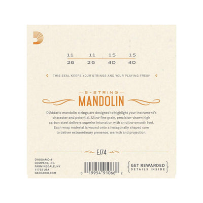 D'Addario - EJ74 Mandolinsträngar - Musik Utan Gränser 