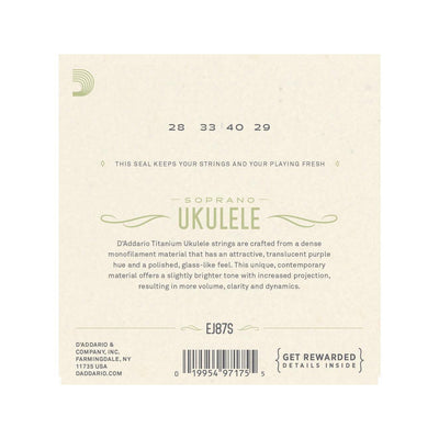 D'Addario - EJ87S strängar för sopranukulele - Musik Utan Gränser 