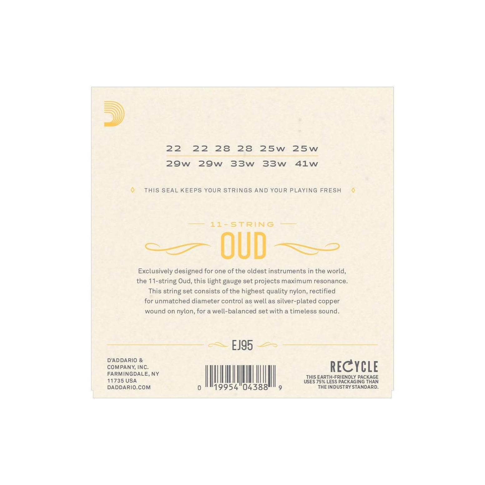 D'Addario - EJ95 Oud 11-strängad - Musik Utan Gränser 