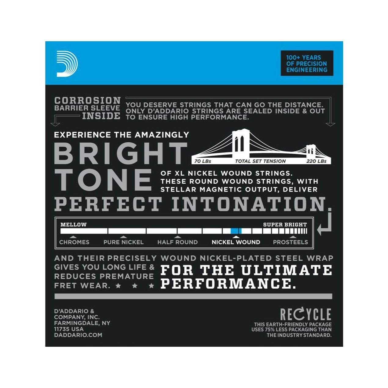 D'Addario - EXL110-3D 3-pack - Musik Utan Gränser 