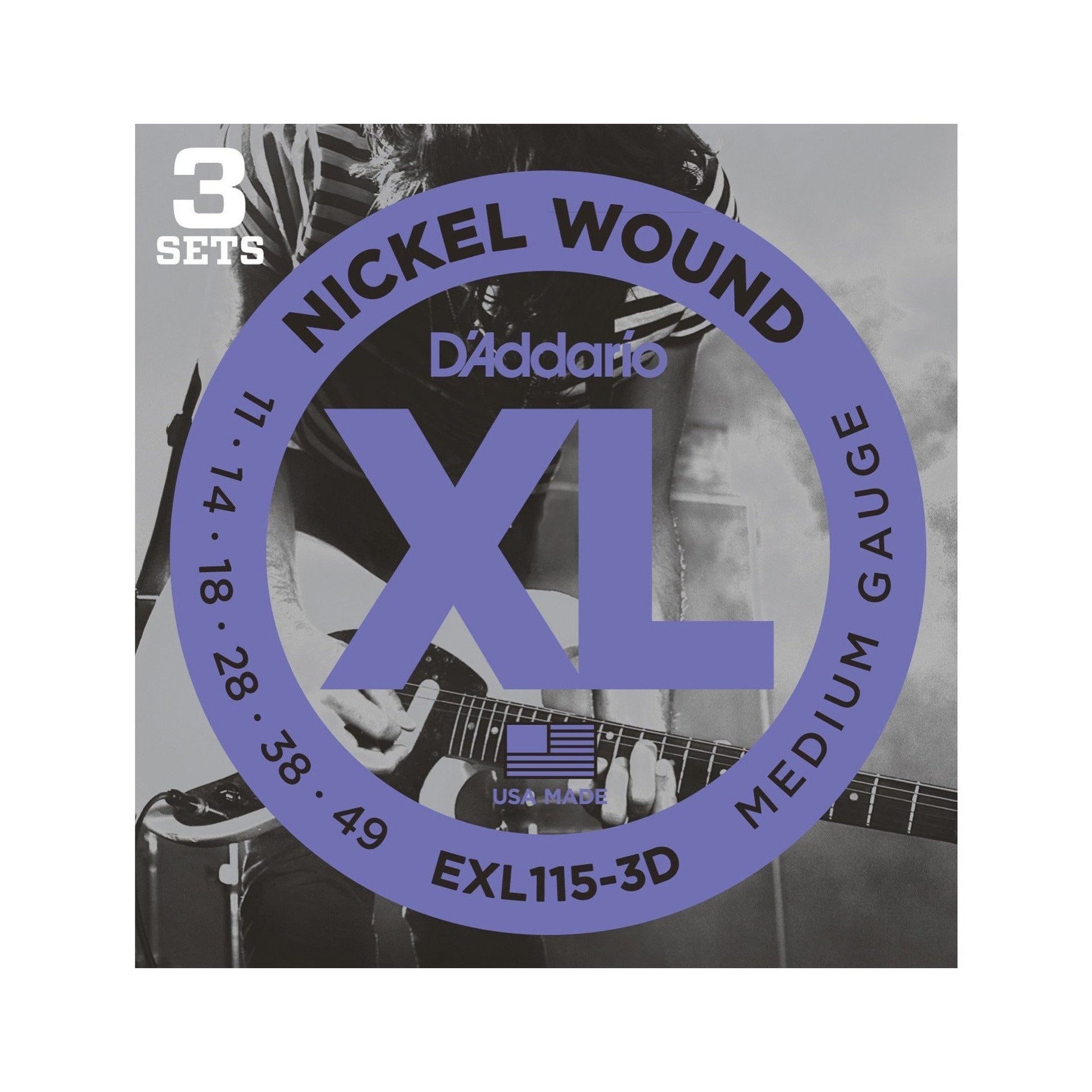 D'Addario - EXL115-3D 3-pack - Musik Utan Gränser 