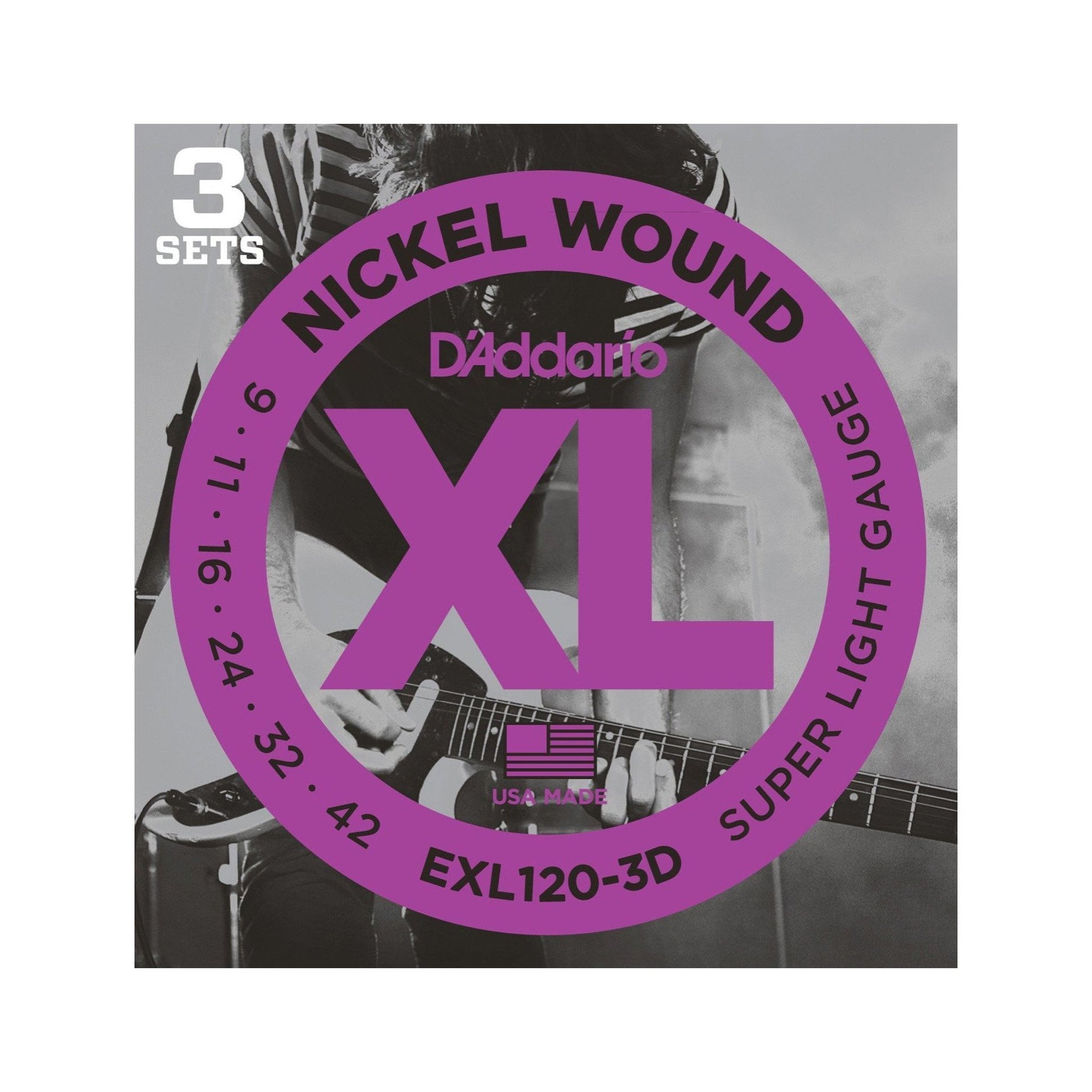 D'Addario - EXL120-3D 3-pack - Musik Utan Gränser 