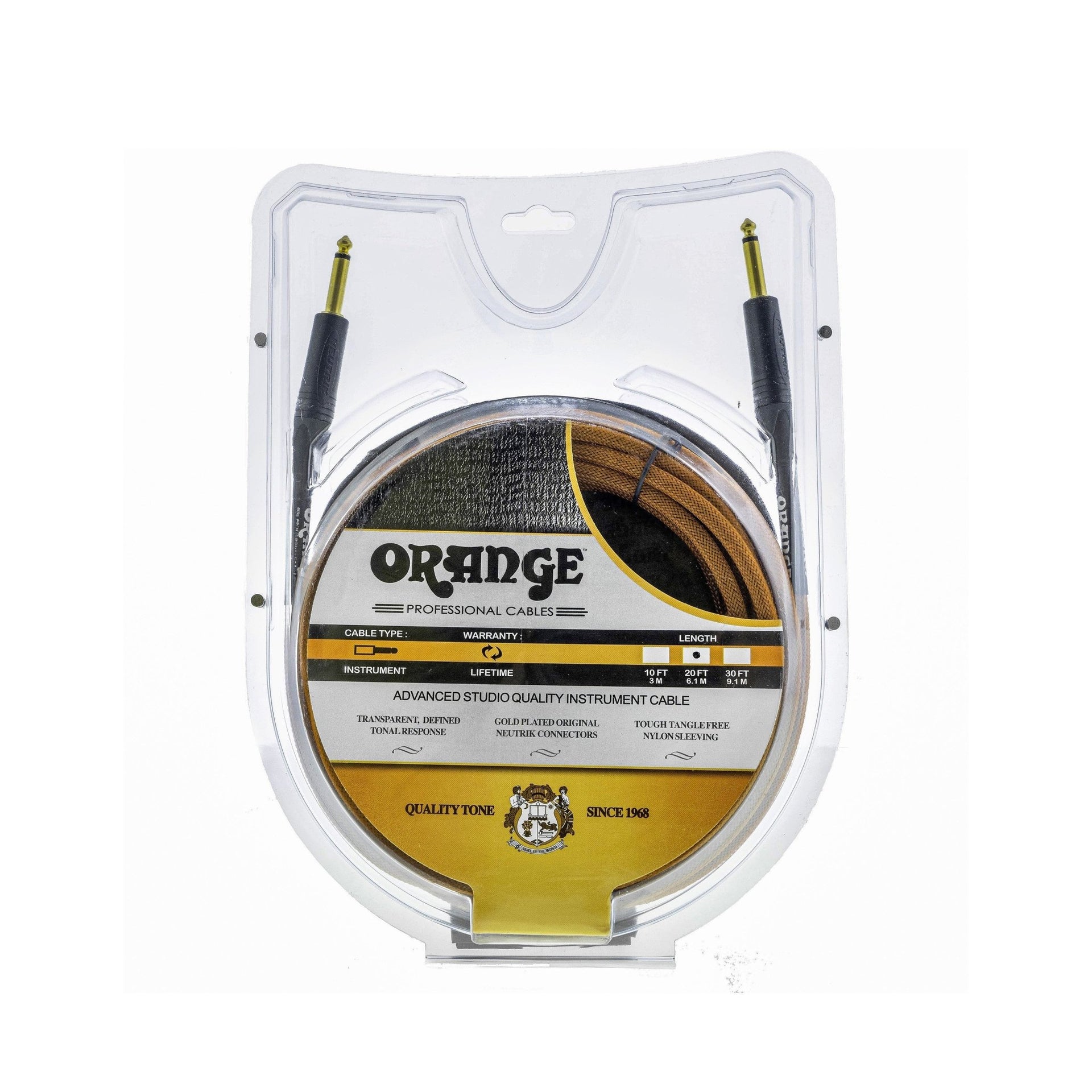Orange - Instrumentkabel rak/rak 6m - Musik Utan Gränser 