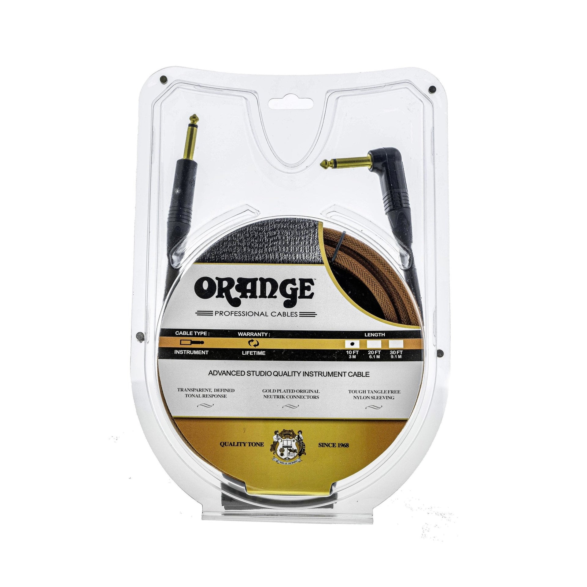 Orange - Instrumentkabel rak/vinklad 3m - Musik Utan Gränser 