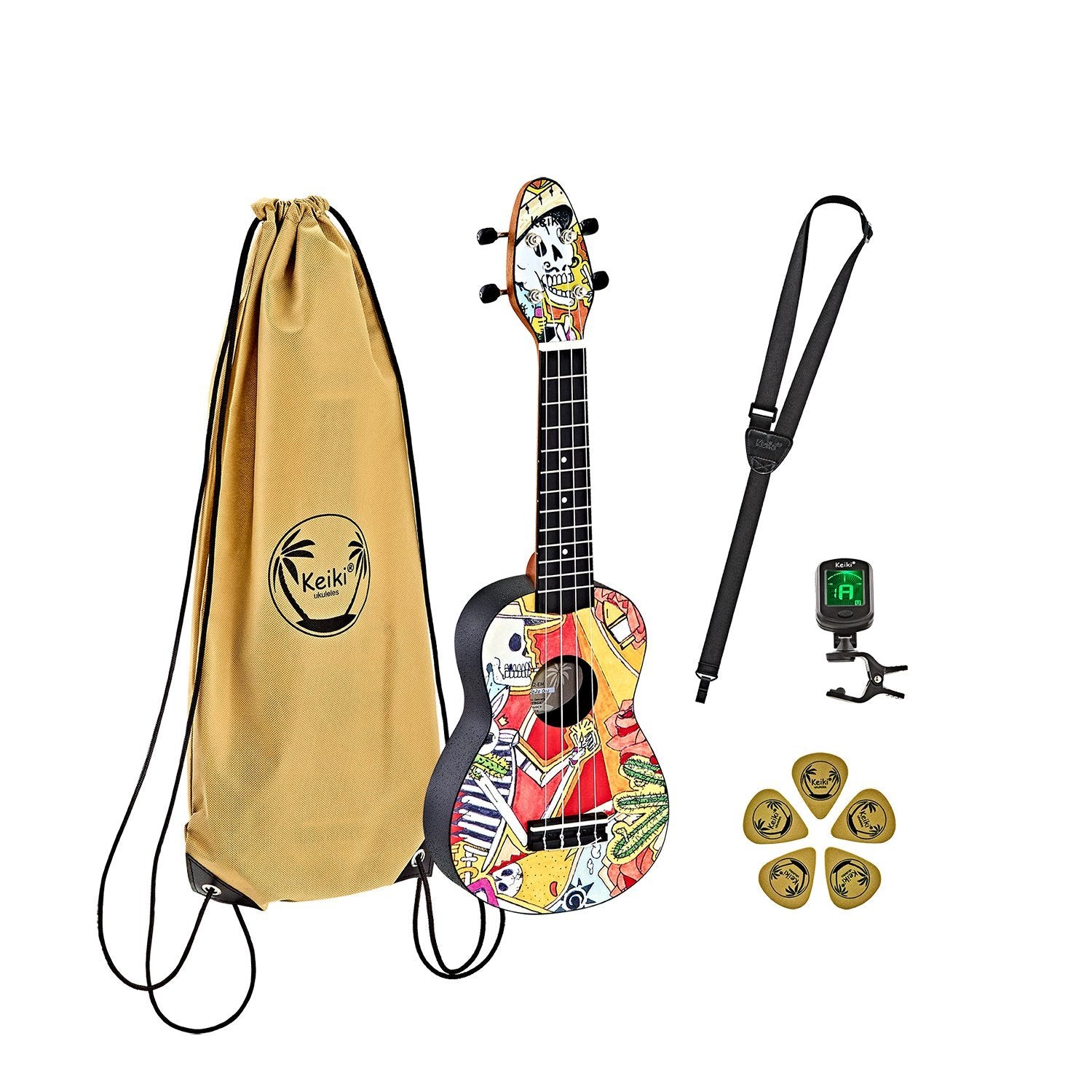 Ortega - K2-EM Ukulele-pack El Muerto - Musik Utan Gränser 