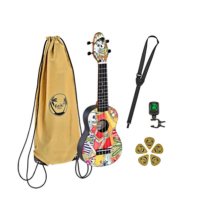 Ortega - K2-EM Ukulele-pack El Muerto - Musik Utan Gränser 