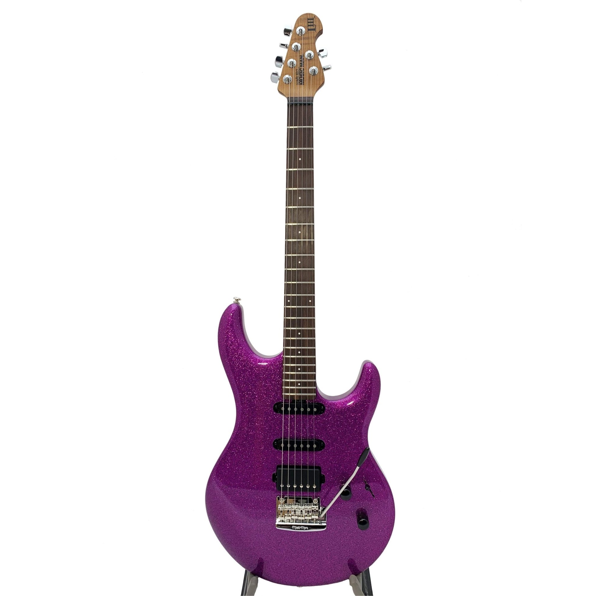 Ernie Ball Music Man - Luke III Fuschia Sparkle HSS - Musik Utan Gränser 