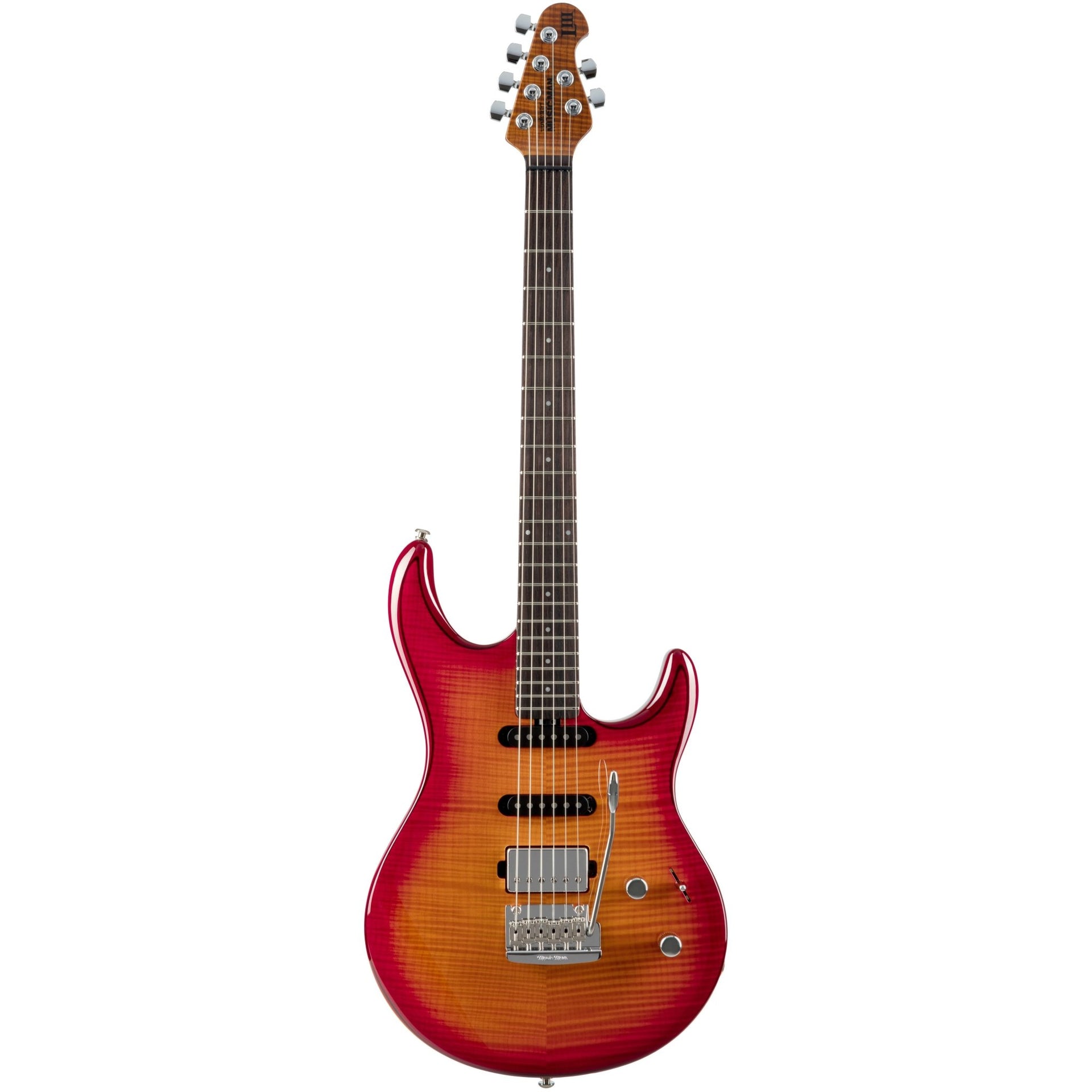 Ernie Ball Music Man - Luke III HSS Cherry Sunburst Flame Maple Top - Musik Utan Gränser 