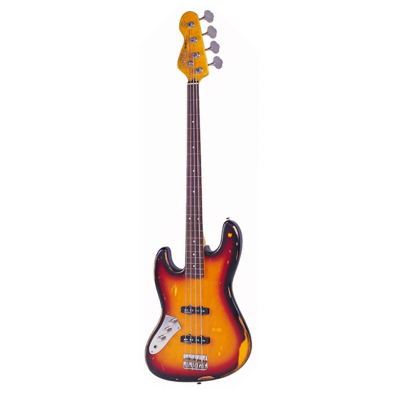 Vintage - LV74MRJP Icon Bass Sunburst lefthand/bandlös - Musik Utan Gränser 