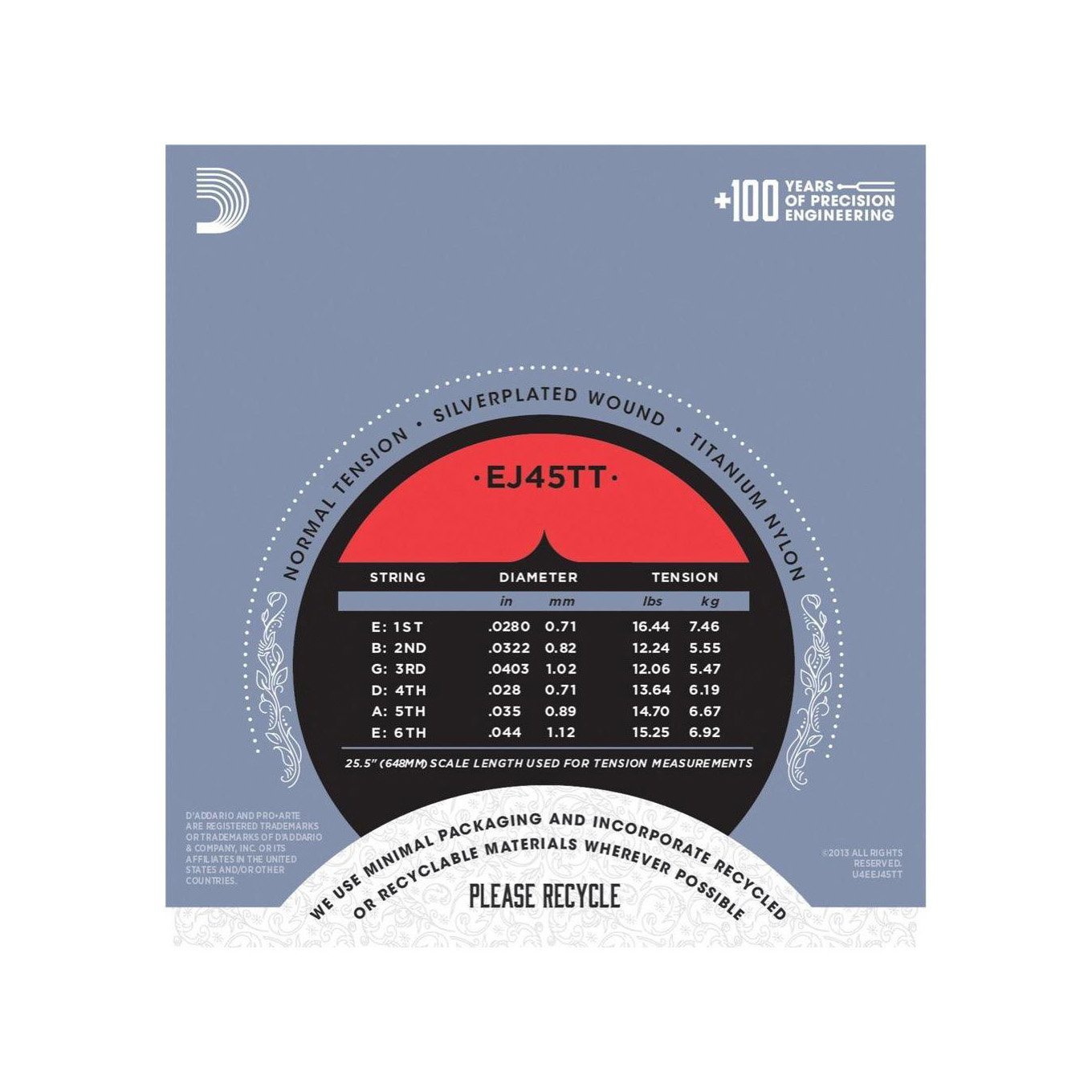 D'Addario - Pro Arté EJ45TT Dynacore Normal Tension - Musik Utan Gränser 