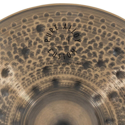 Meinl - Pure Alloy Custom 18" Extra Thin Hammered Crash - PAC18ETHC - Musik Utan Gränser 