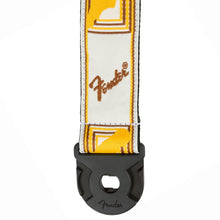 Ladda upp bild till gallerivisning, Quick Grip Locking End Strap White/ Yellow &amp; Brown Monogram 2&quot; - Musik Utan Gränser
