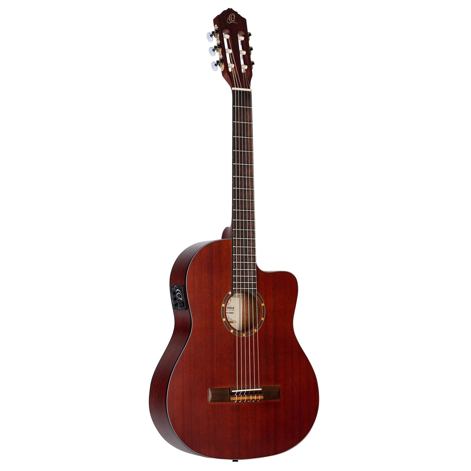 Ortega - RCE125MMSN med mik o bag, Thinline. Mahogany, Family Series. - Musik Utan Gränser 