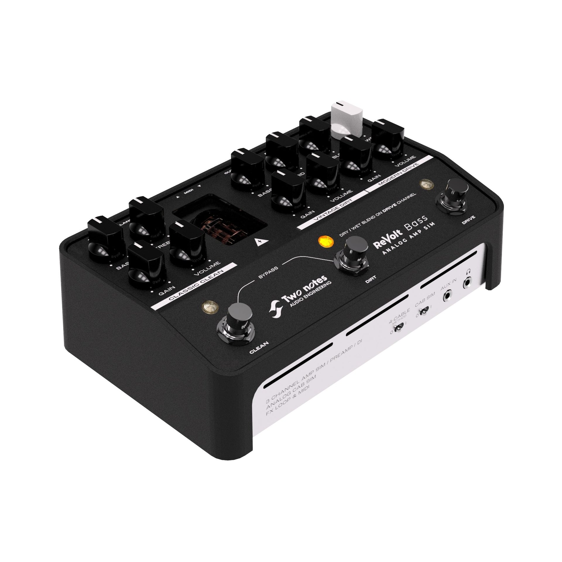 Two Notes - ReVolt Rördriven 3 kanals baspreamp med DynIR - Musik Utan Gränser 
