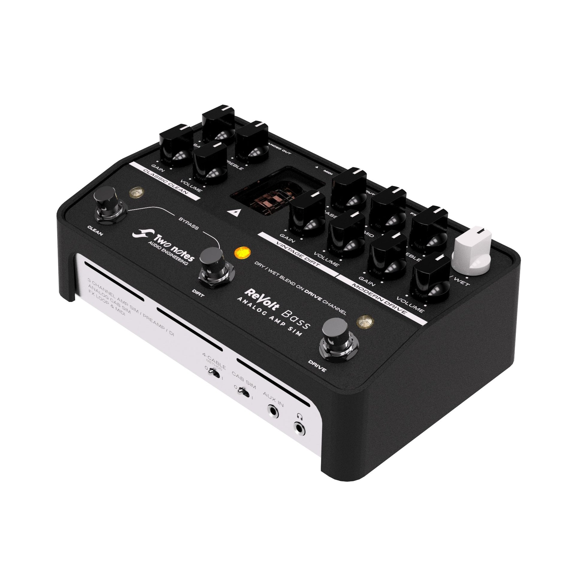 Two Notes - ReVolt Rördriven 3 kanals baspreamp med DynIR - Musik Utan Gränser 