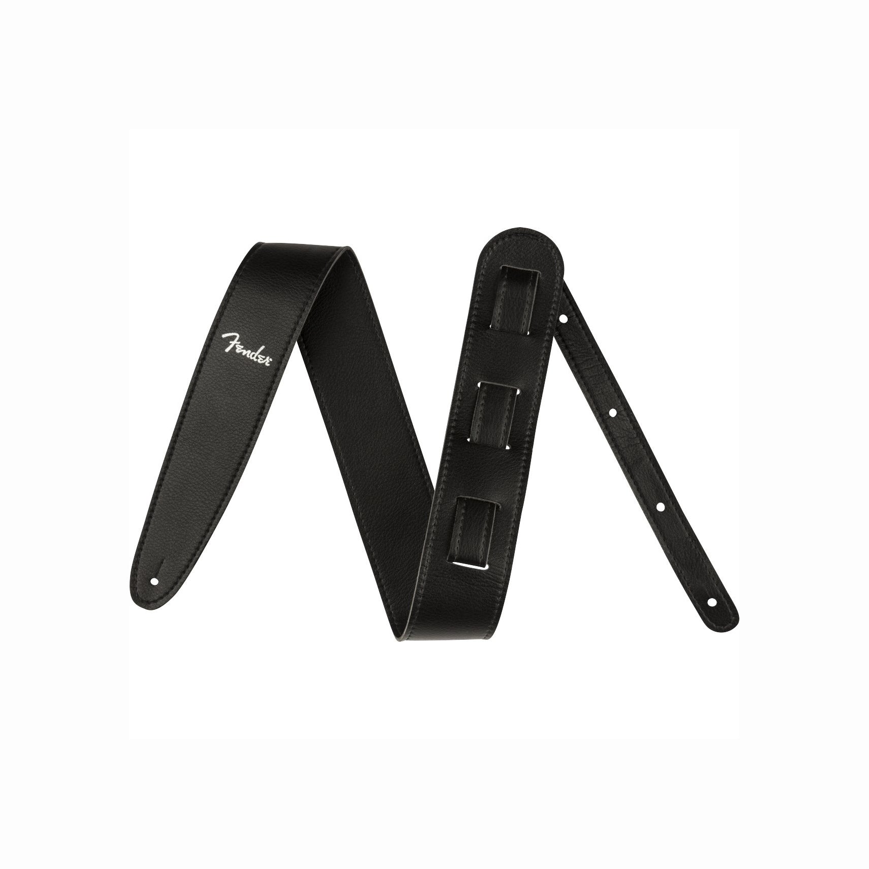 Fender - Vegan Leather Strap Black, 2.5" Microfiber - Musik Utan Gränser 